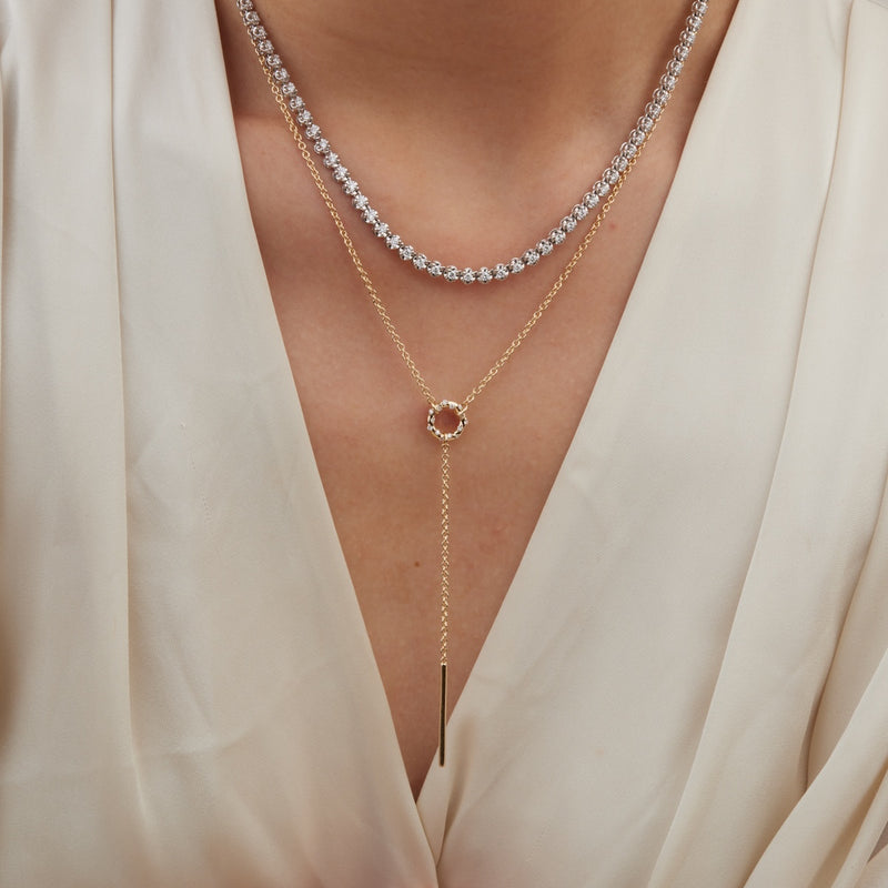 Starry Diamond Lariat Necklace