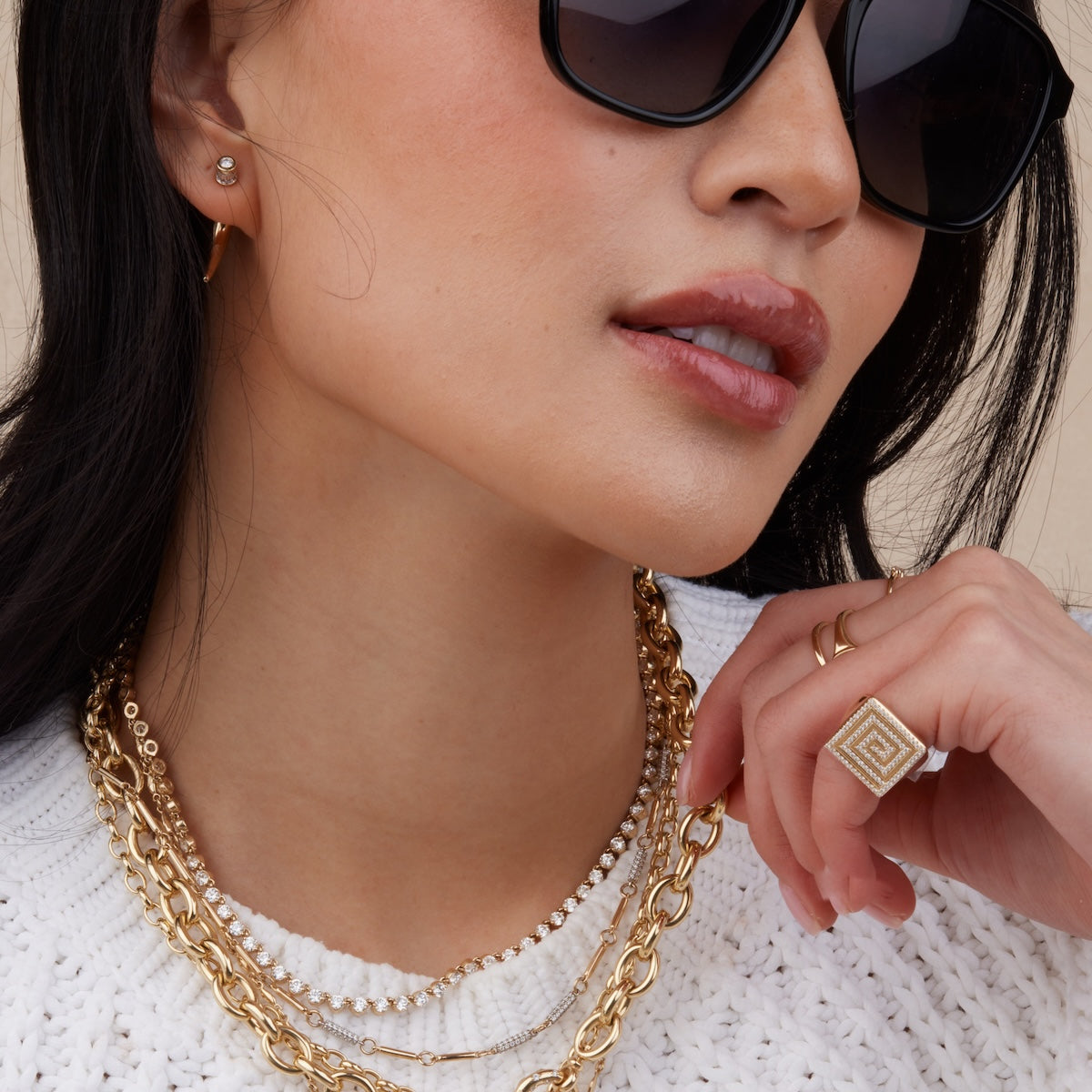 Gold and Diamond Maze Ring in 14K Yellow Gold | Audry Rose x