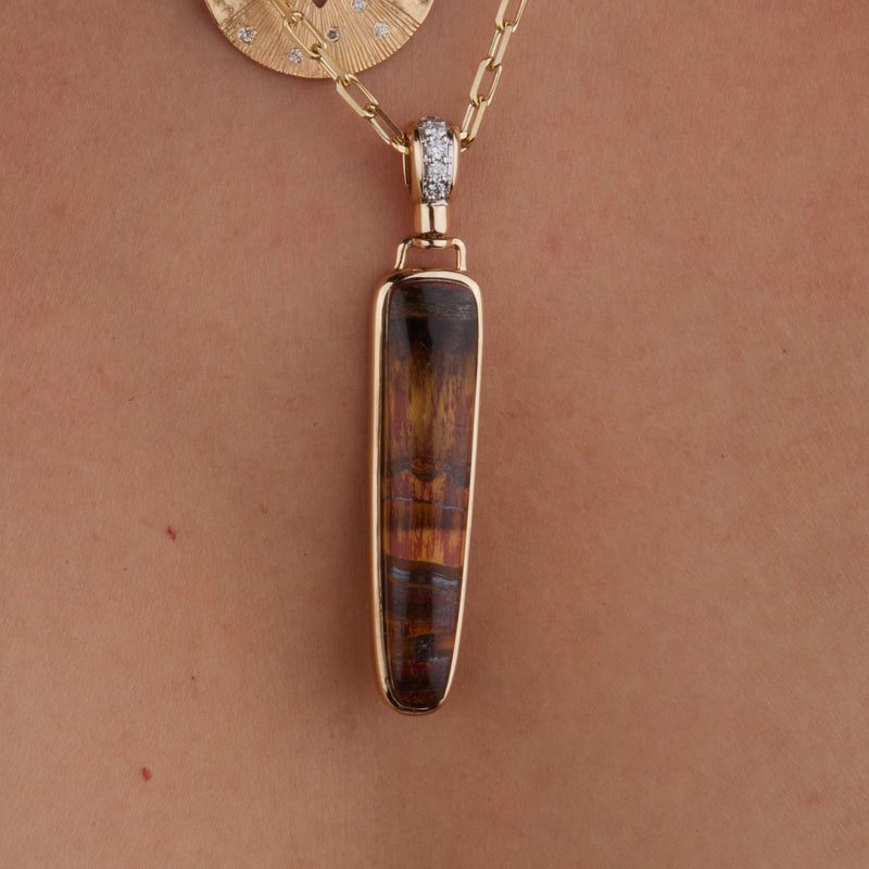 Elongated Tiger's Eye Necklace