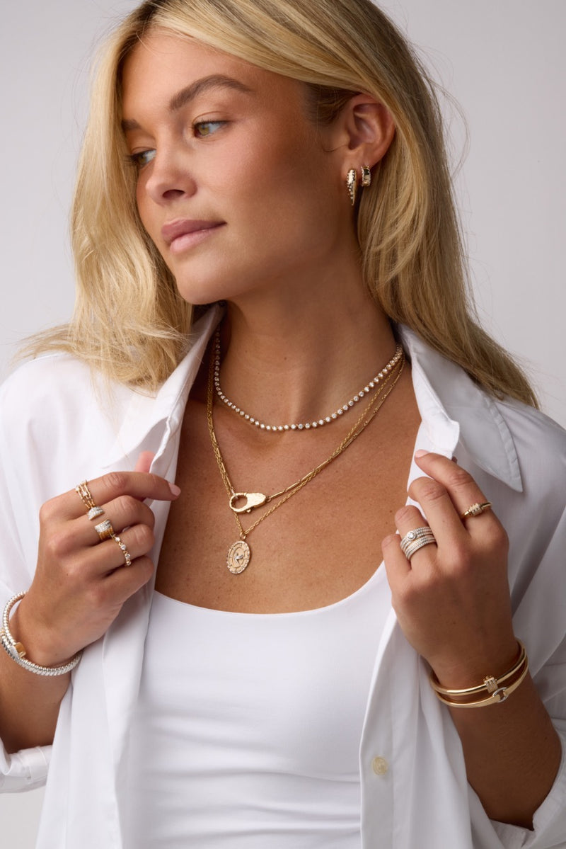 Large Diamond Tiered Cuff Ring