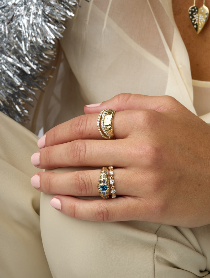 Sapphire Rock Signet Ring