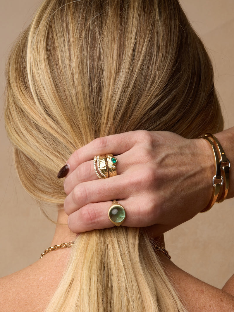 Green Tourmaline Galileo Ring - OOAK