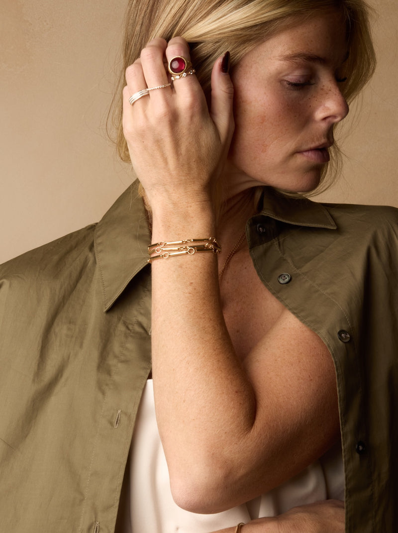 Pink Tourmaline Galileo Ring - OOAK