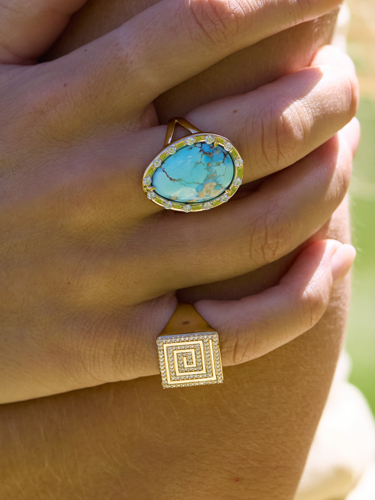 アクセサリー LAYERED RING Campania Ring (Nacre/Rose Gold) | Holzkern