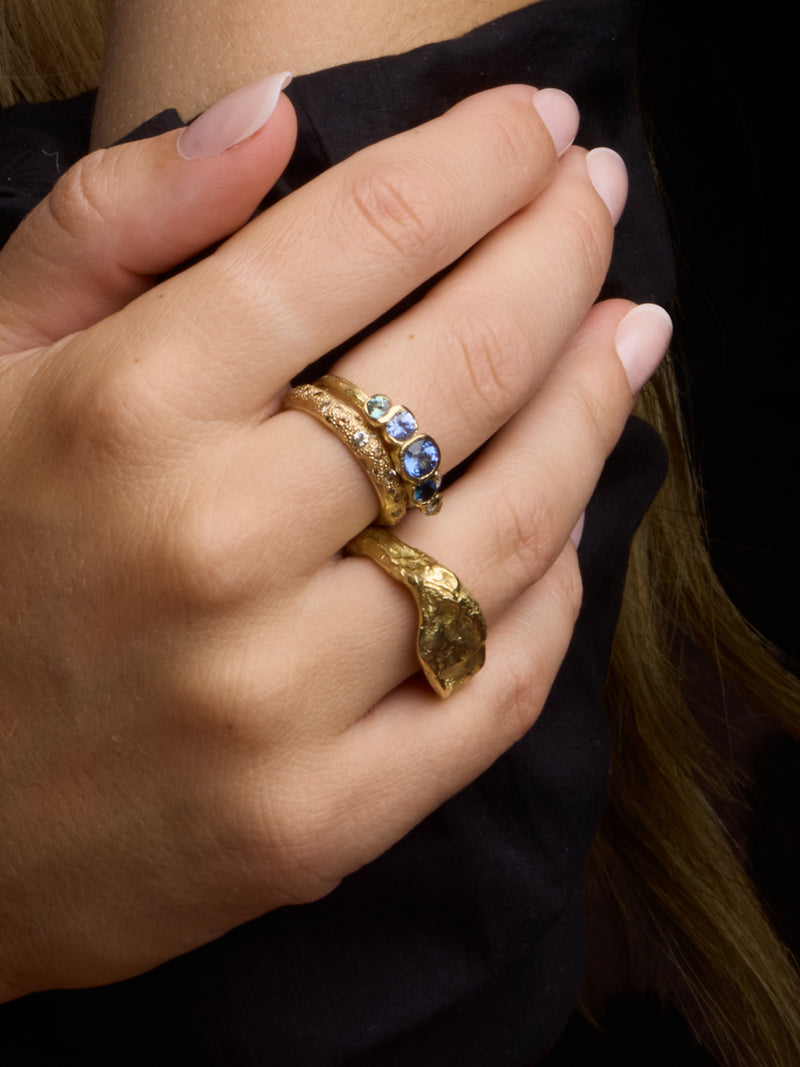 Champagne Diamond Scatter Ring