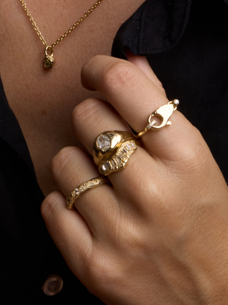 Soft	White Diamond Scatter Ring