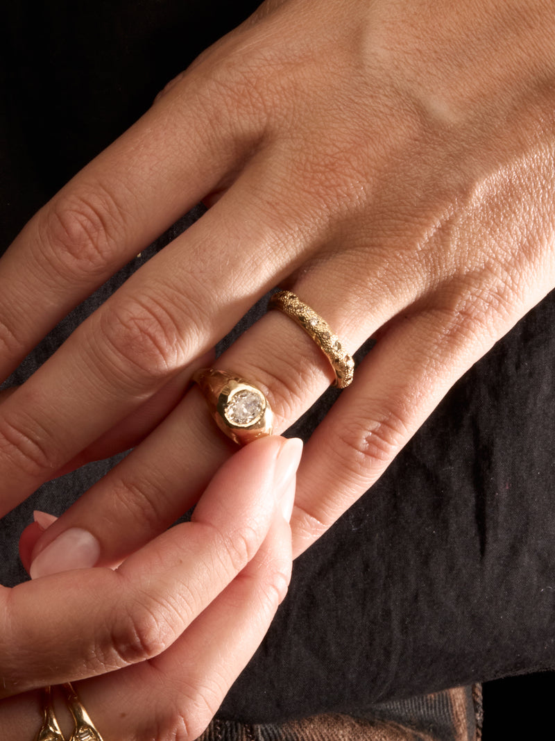 Champagne Diamond Scatter Ring