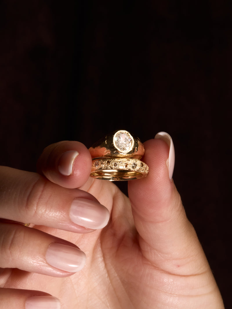 Champagne Diamond Scatter Ring