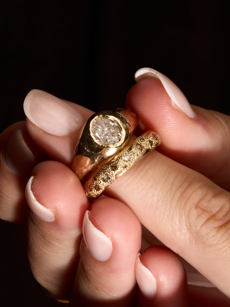 Champagne Diamond Scatter Ring