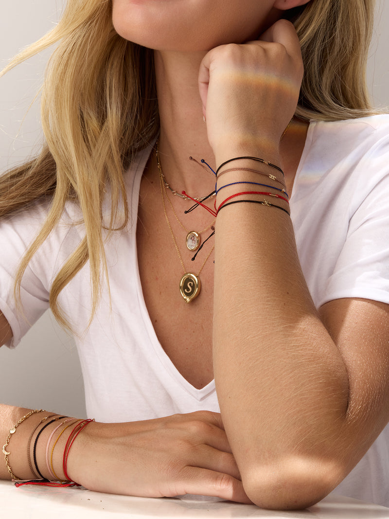 Solitaire Diamond Cord Bracelet