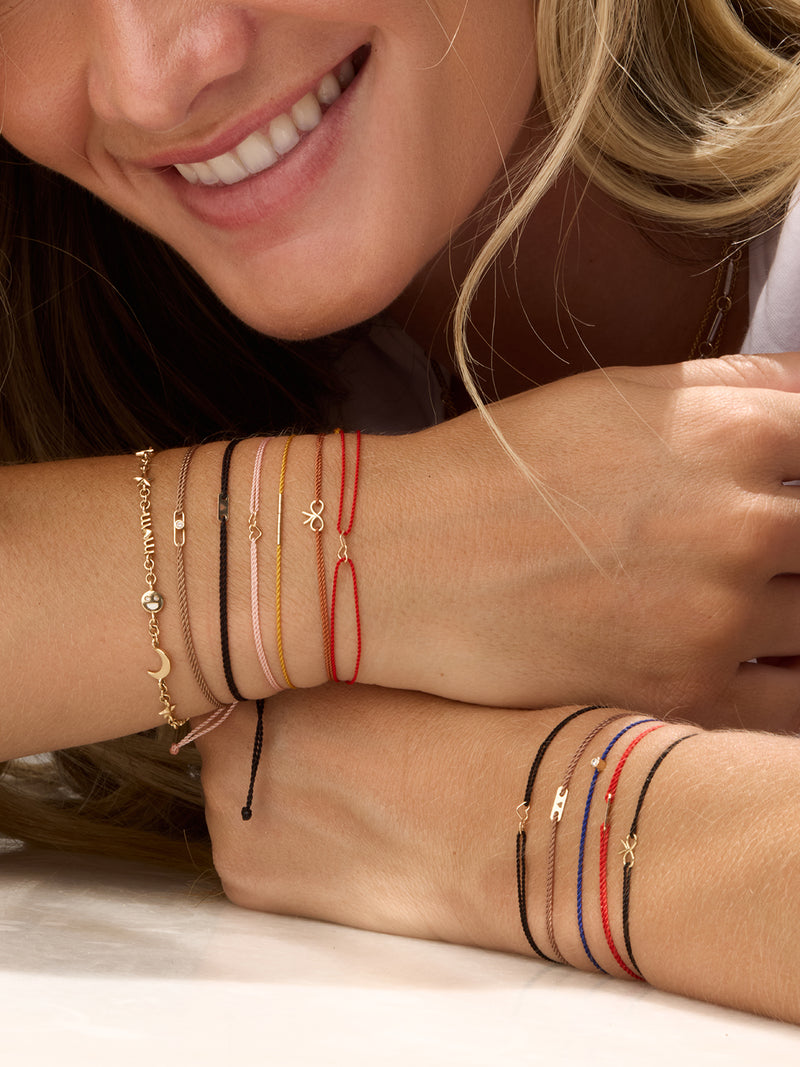 Solitaire Diamond Cord Bracelet