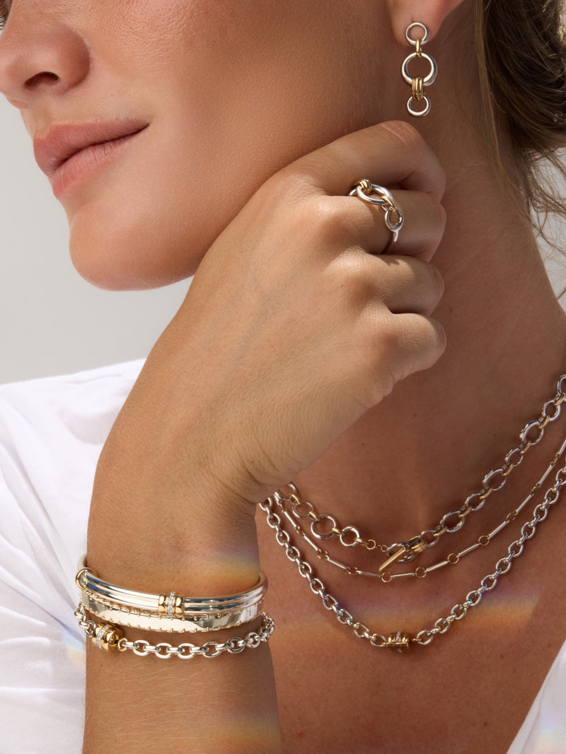 Golden Arc Hinge Bracelet