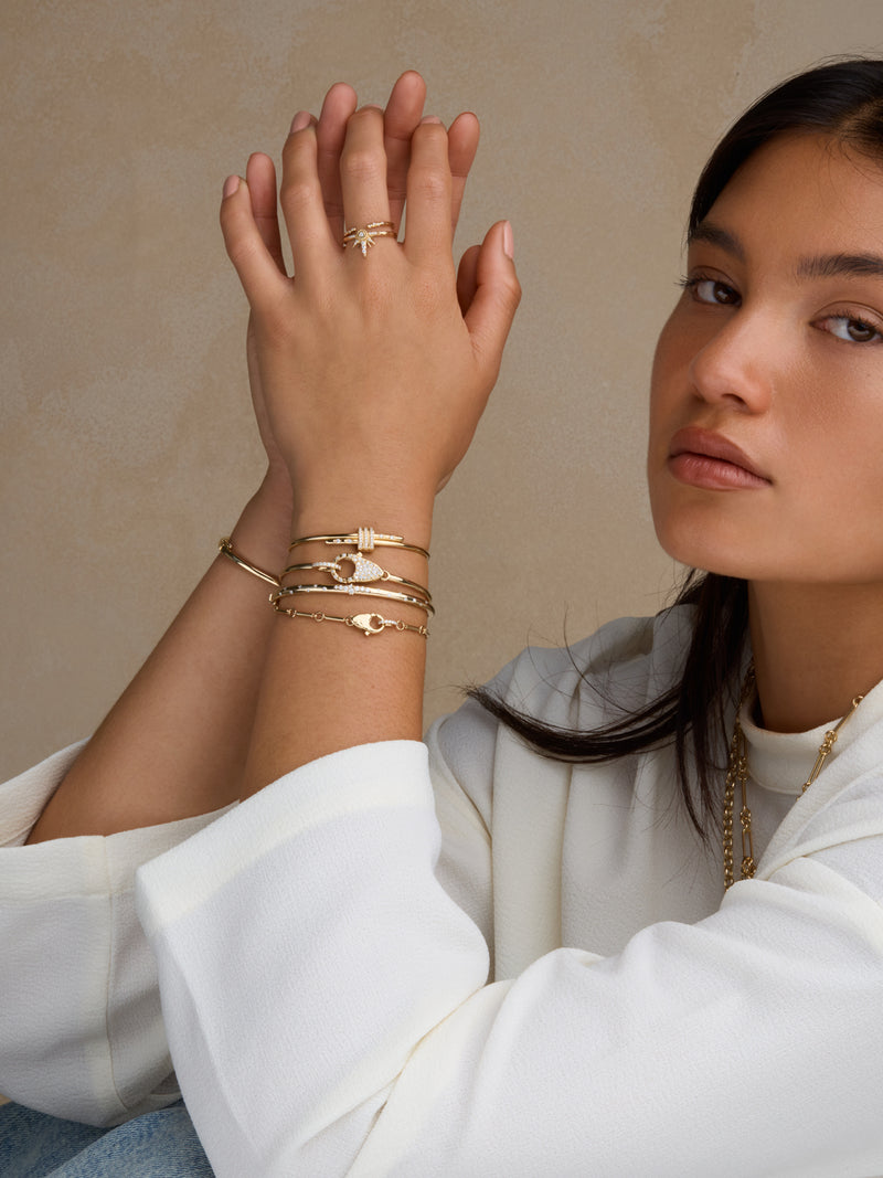 Pave Diamond Lock Bracelet