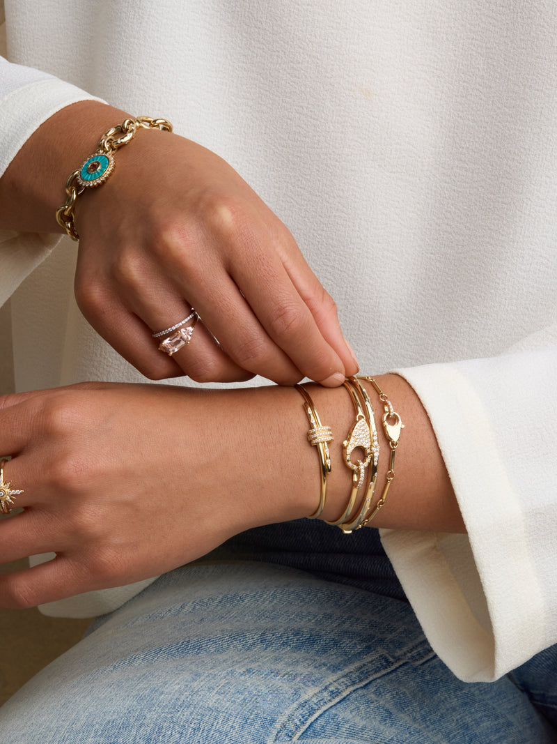 Pave Diamond Lock Bracelet