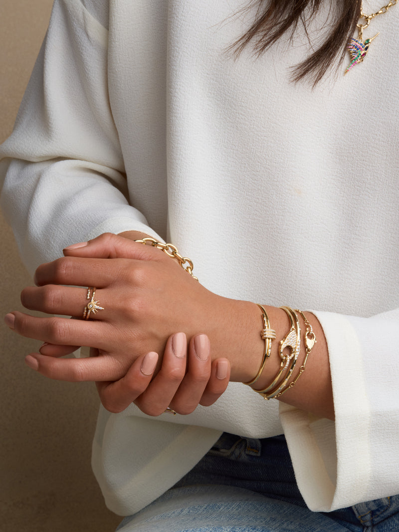 Pave Diamond Lock Bracelet