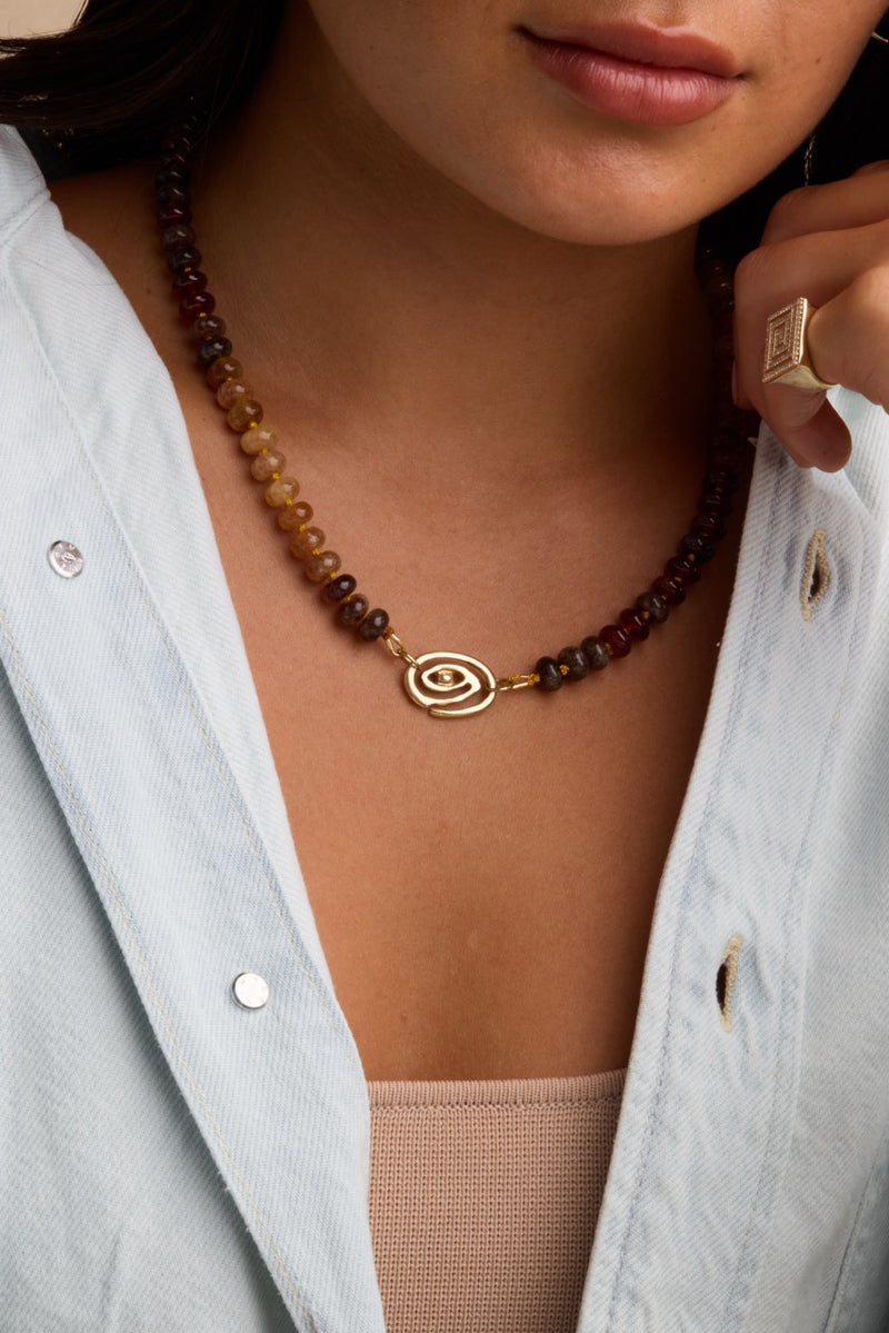 Eye Connector Gemstone Necklace