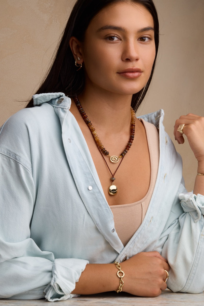 Mixed Metal Eye Pendant