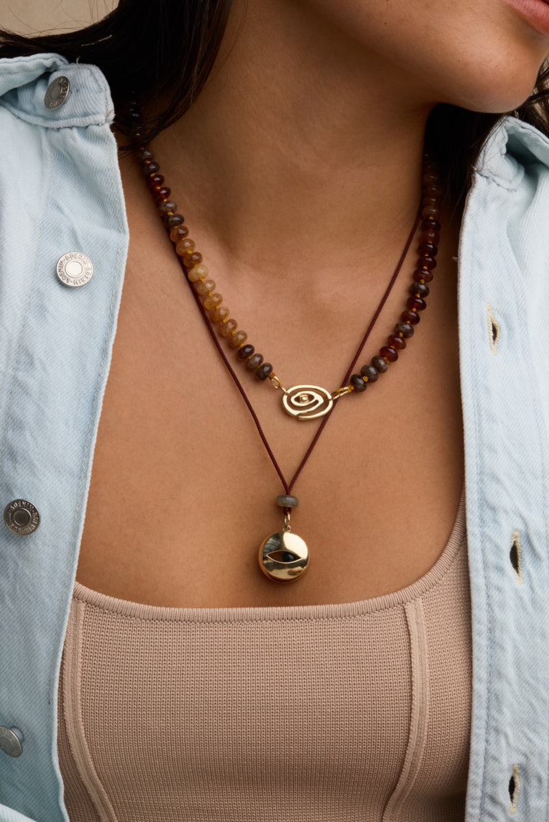 Mixed Metal Eye Pendant