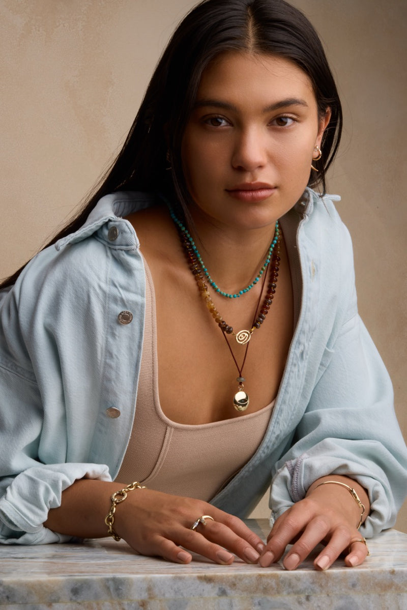 Eye Connector Gemstone Necklace