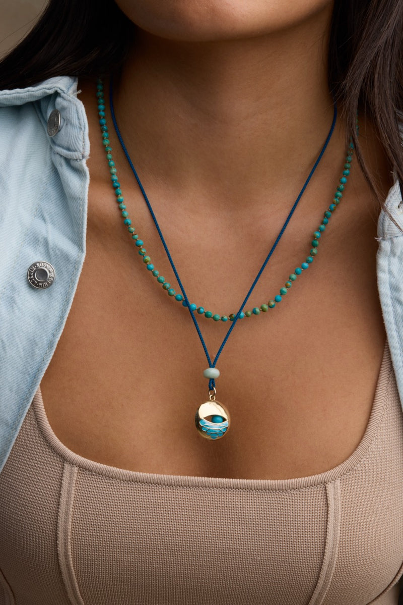 Enamel Swirl Eye Pendant