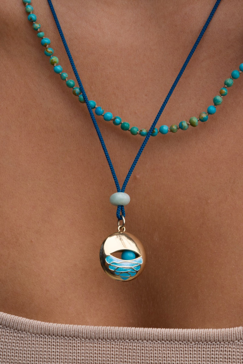 Enamel Swirl Eye Pendant