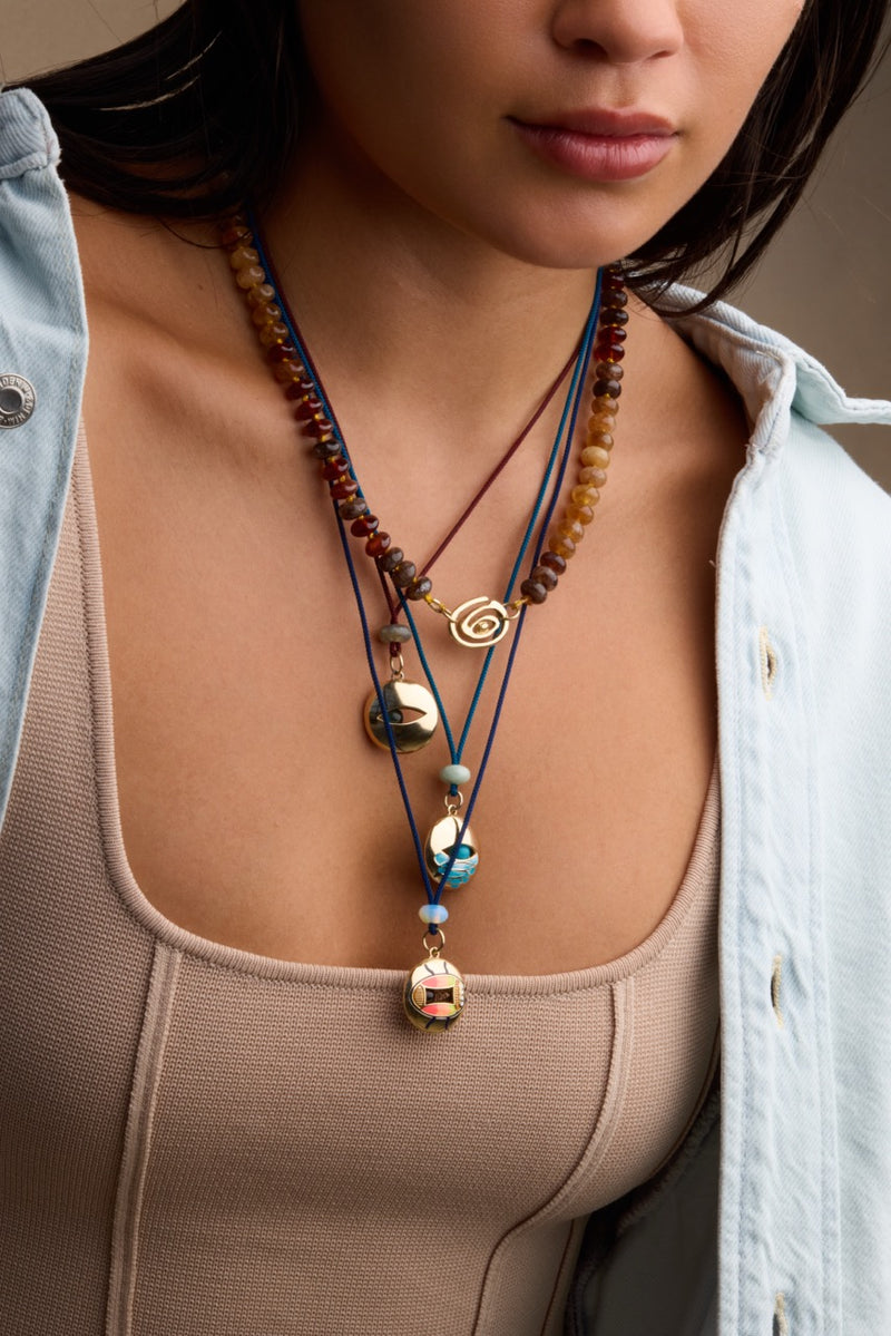 Mixed Metal Eye Pendant