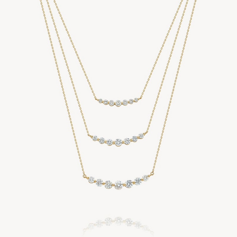 Floating White Diamond Necklace