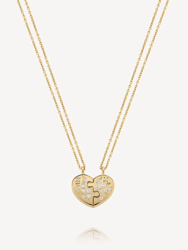 Puzzled Heart Friendship Necklace
