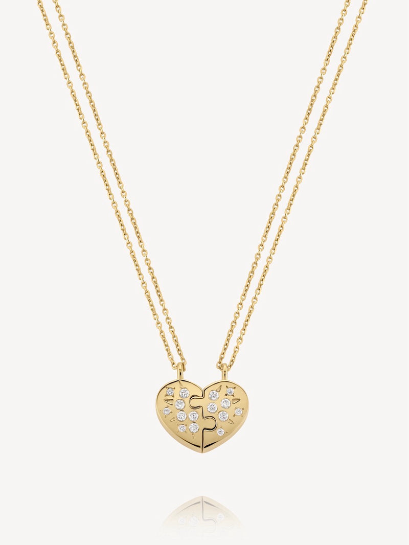 Puzzled Heart Friendship Necklace
