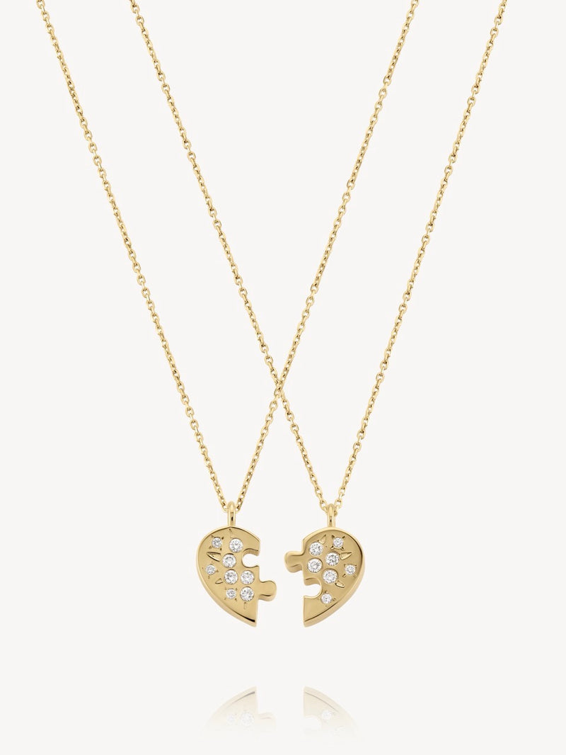 Puzzled Heart Friendship Necklace