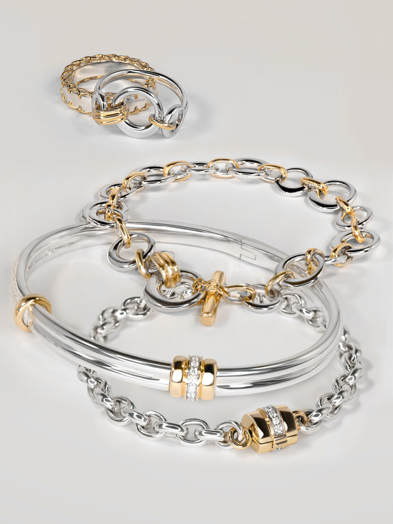 Golden Arc Hinge Bracelet