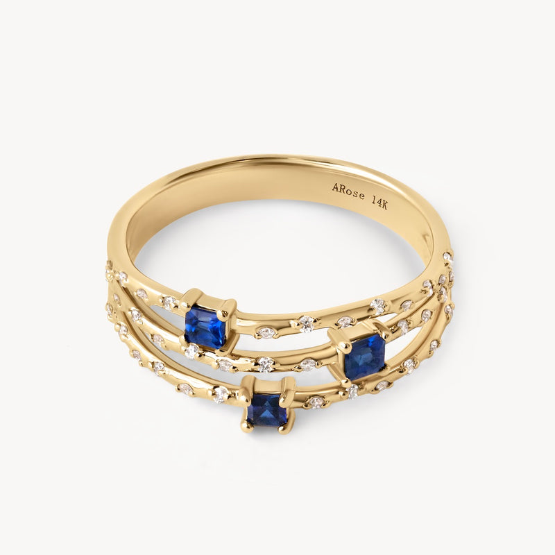 Starry Sapphire Triple Band