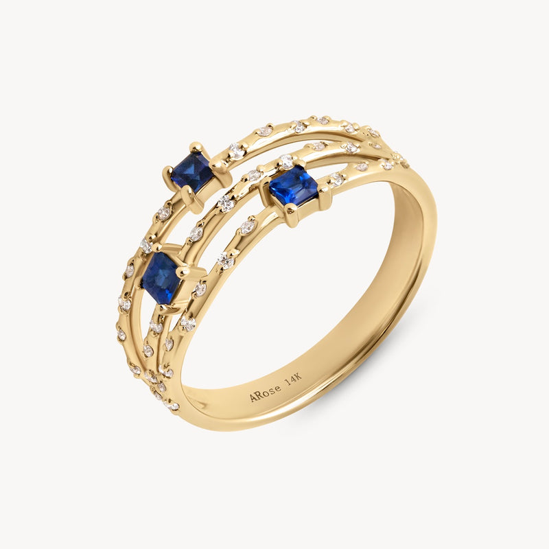 Starry Sapphire Triple Band