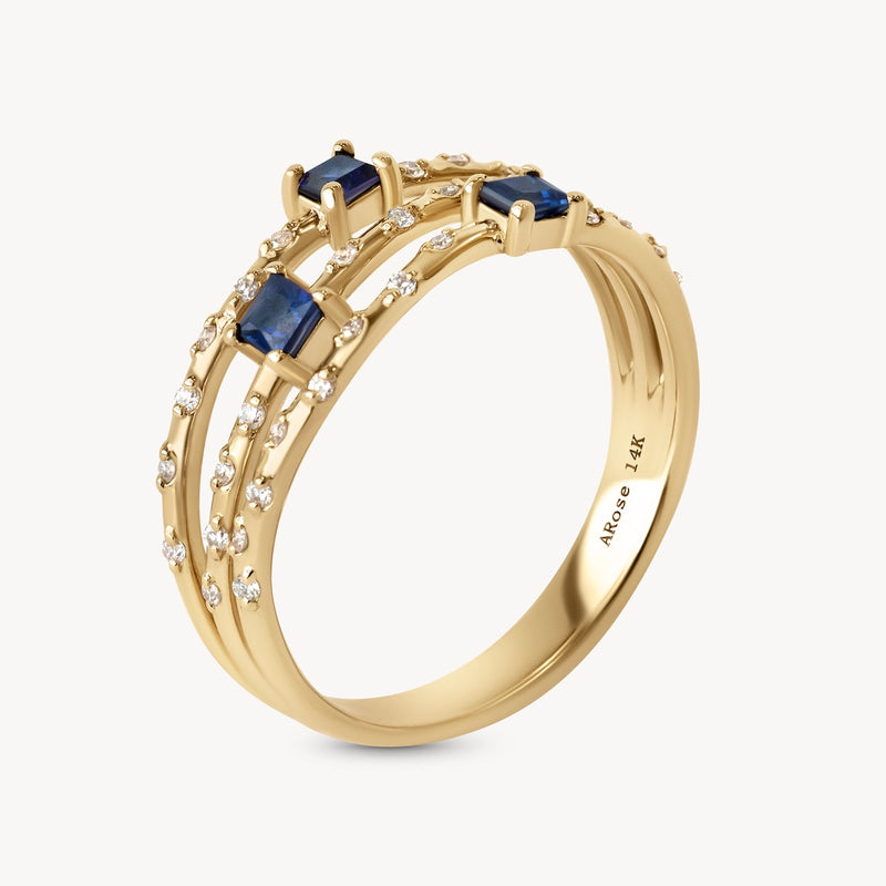 Starry Sapphire Triple Band