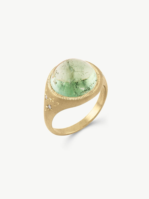 Green Tourmaline Galileo Ring - OOAK