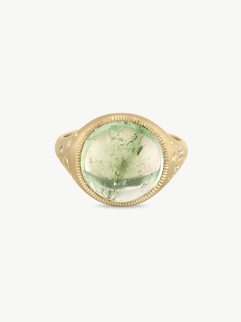 Green Tourmaline Galileo Ring - OOAK