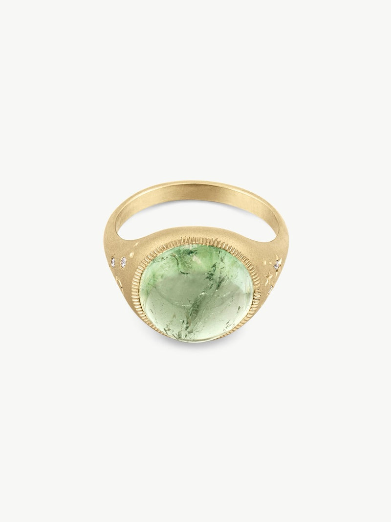 Green Tourmaline Galileo Ring - OOAK