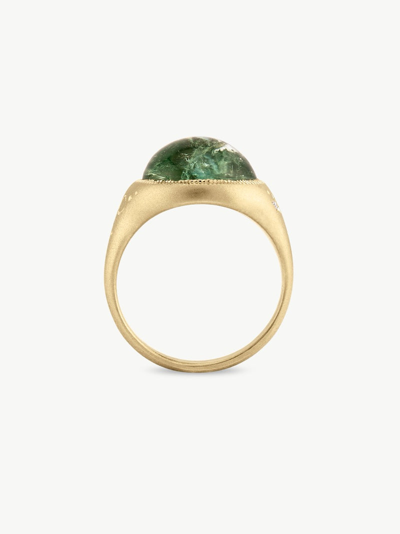 Green Tourmaline Galileo Ring - OOAK
