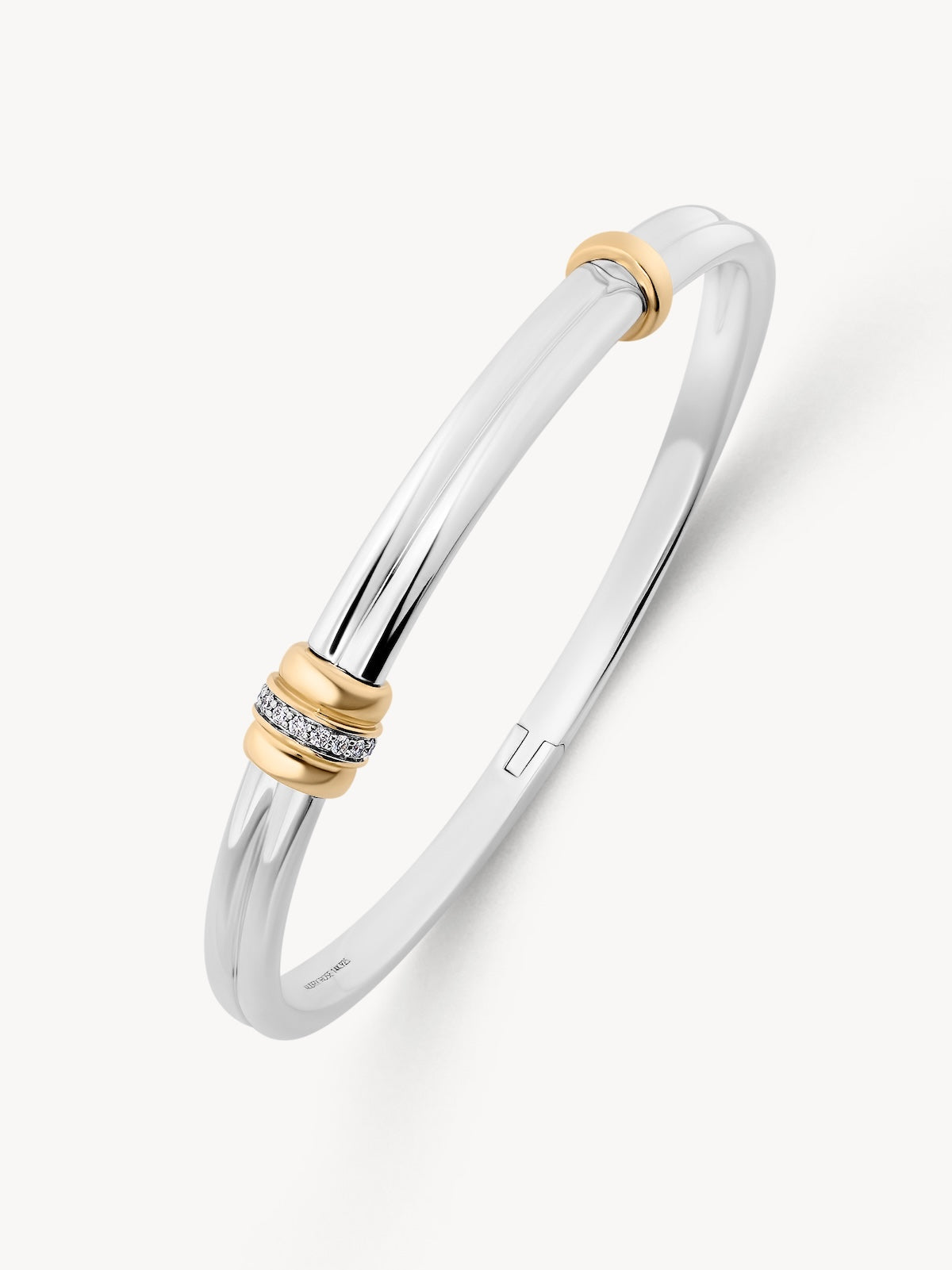Two-toned Silver Bracelet in 14k Gold | Audry Rose