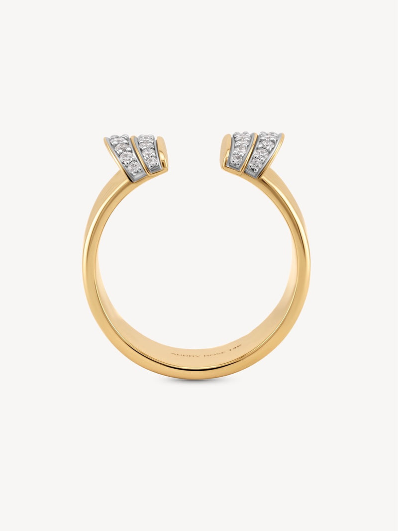 Large Diamond Tiered Cuff Ring