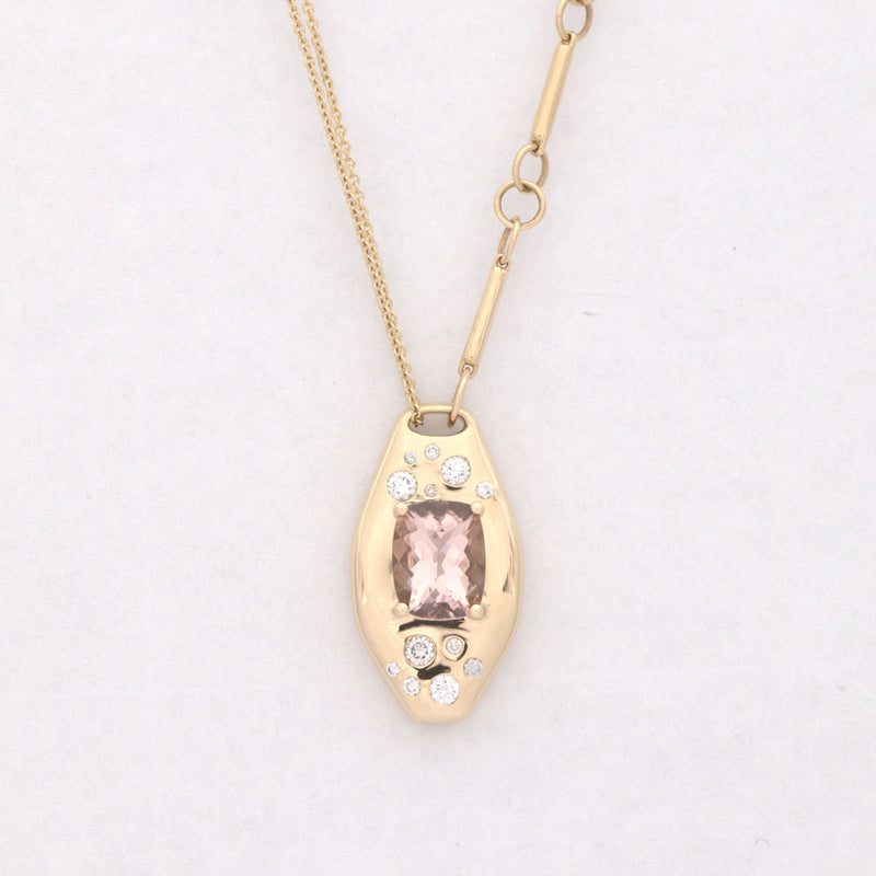 Morganite Slipper Necklace - Sample