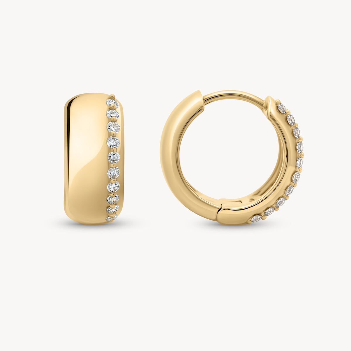 Gold and Diamond Hoops in 14K Yellow Gold | Audry Rose x Leandra Cohen