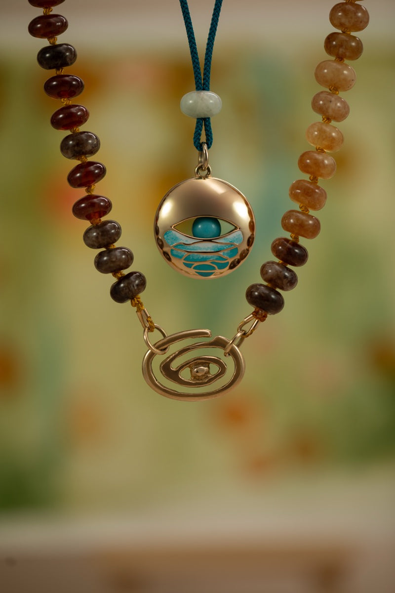 Enamel Swirl Eye Pendant