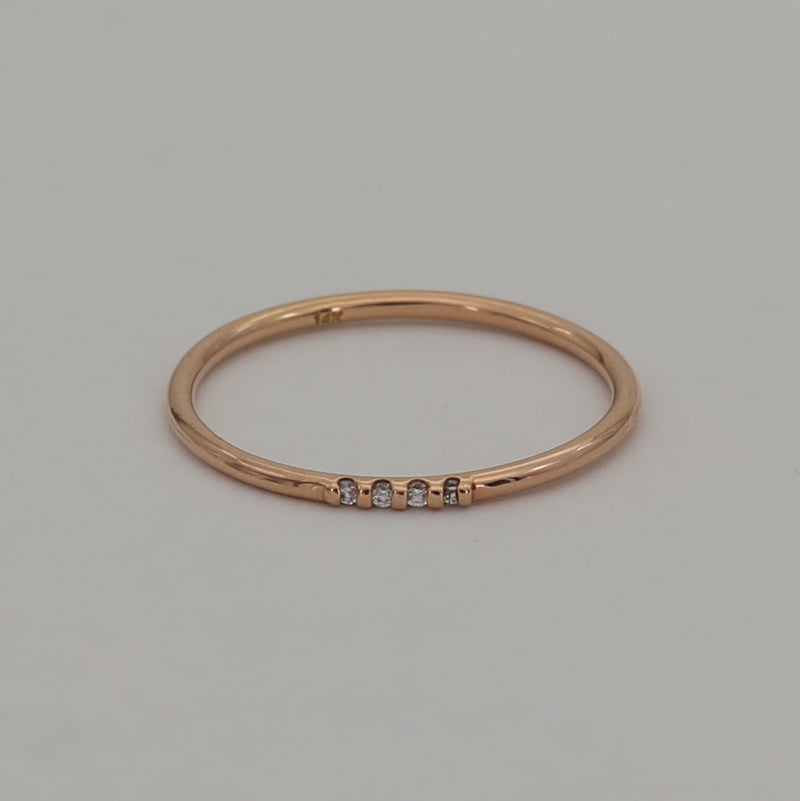 Dainty Diamond Band - Rose Gold