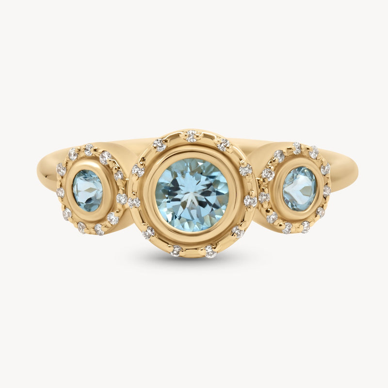 Aquamarine Spotlight Trinity Ring