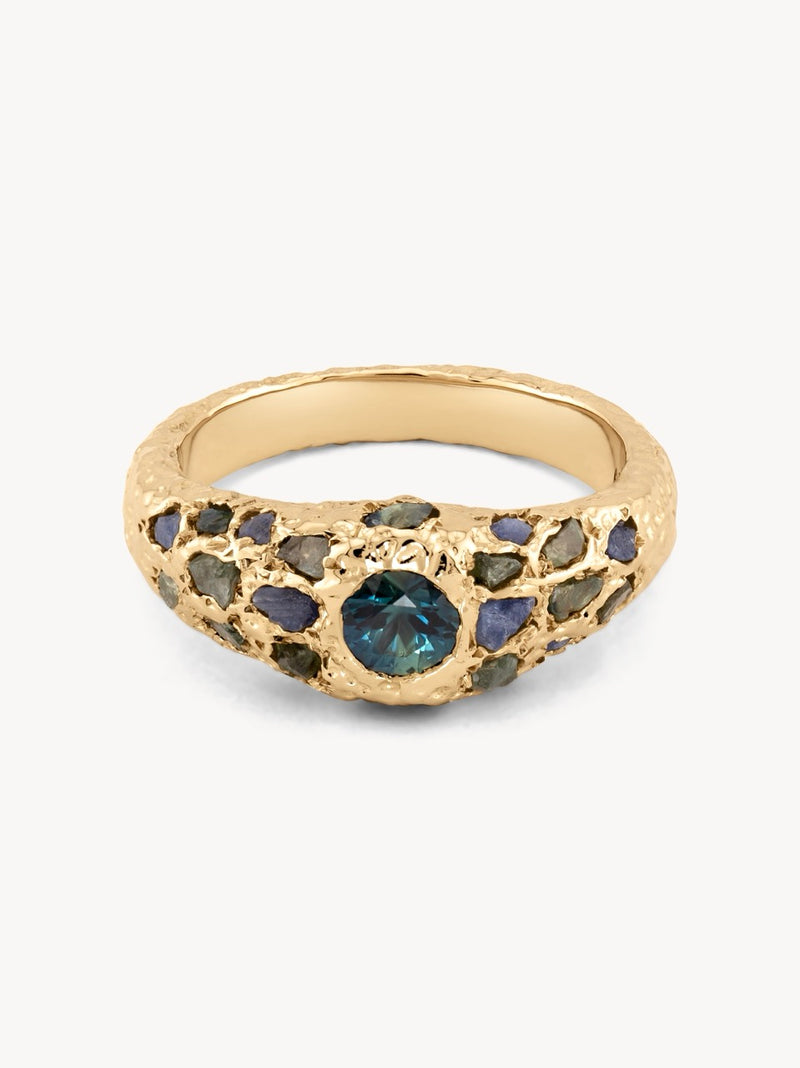 Sapphire Rock Signet Ring