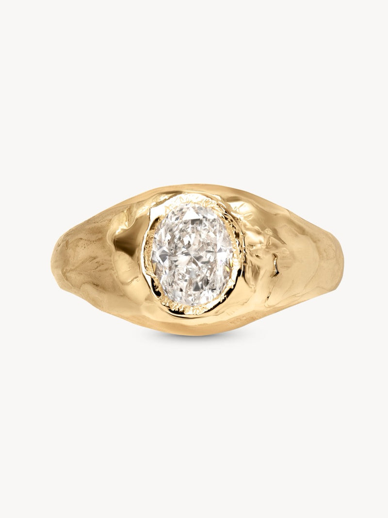 Armach White Diamond Signet Ring