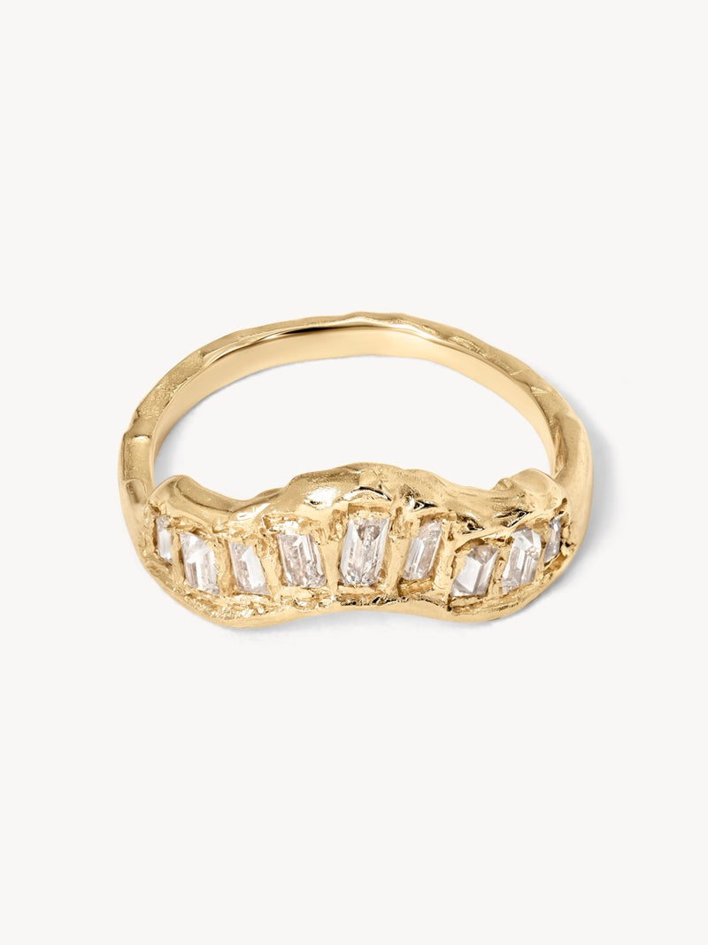 Soft	White Diamond Scatter Ring