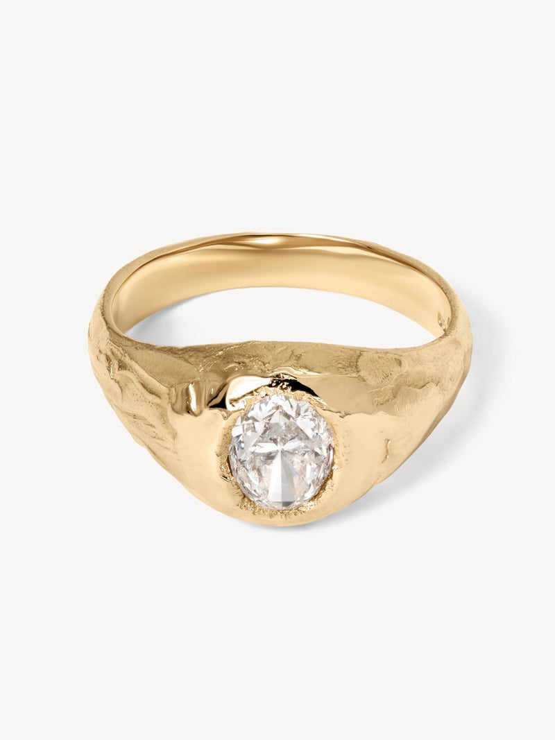 Armach White Diamond Signet Ring