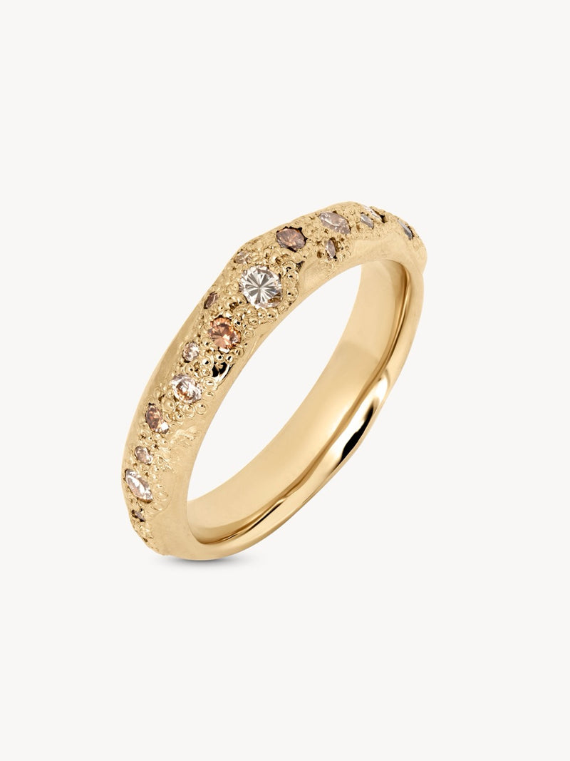 Champagne Diamond Scatter Ring